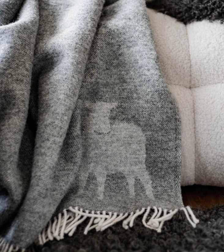 Shepherd of a Sweden wool blanket in grey