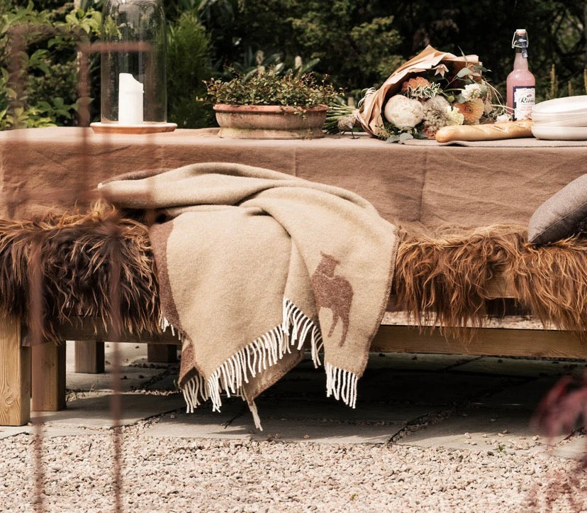Shepherd of Sweden wool blanket in brown