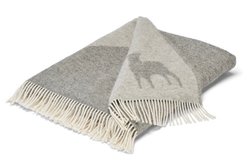 Shepherd of a Sweden wool blanket in grey
