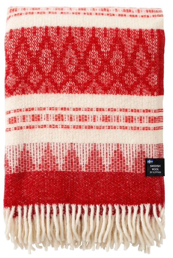 Freja Red Swedish wool throw