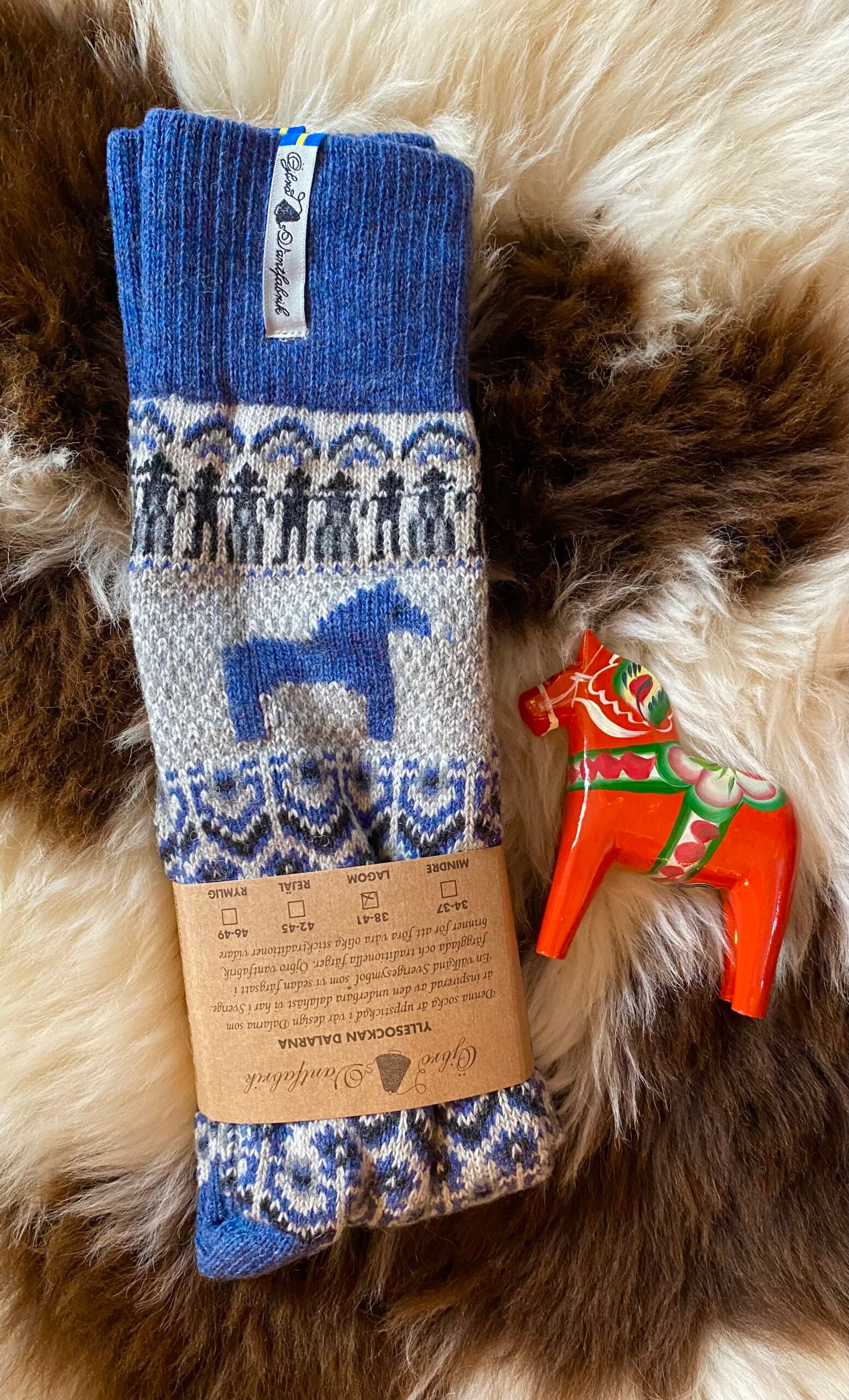 Traditional Swedish Sock Blue Dalarna