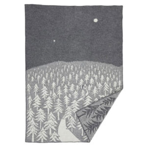 house in the forest grey blanket