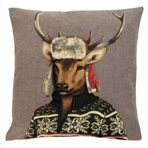 nordic deer brown cushion
