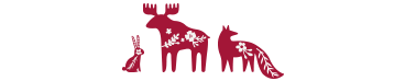 red nordic animal illustrations