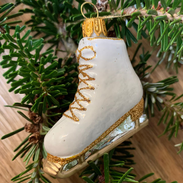 white ice skate christmas decoration